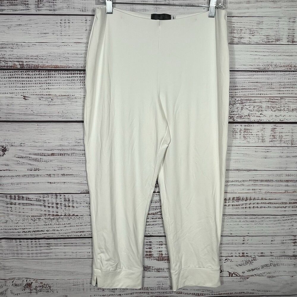 Sympli Pants Cropped Womens 10 Capri Pull on Capsule Travel White Stretch Canada